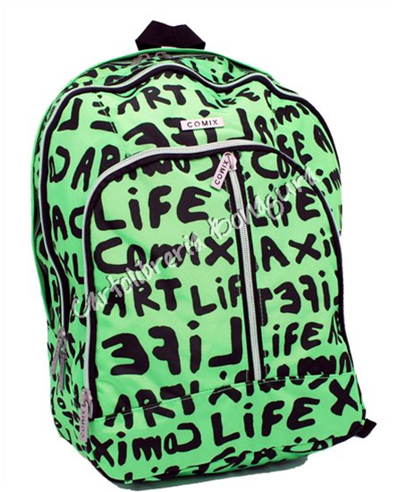 Zaino Organizzato Verde Lettering Special Comix