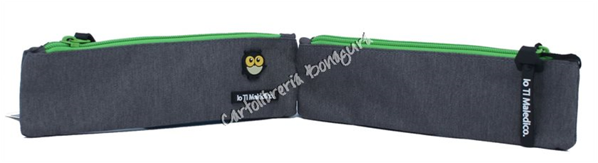 Astuccio Due Penne Grigio Scuro Monocromo Io Ti Maledico