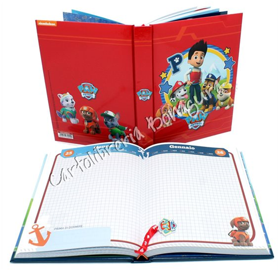Diario Standard 12M Rosso Paw Patrol