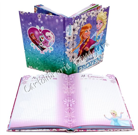 Diario Standard 10M Elsa e Anna Blu Love Glows Frozen by Seven