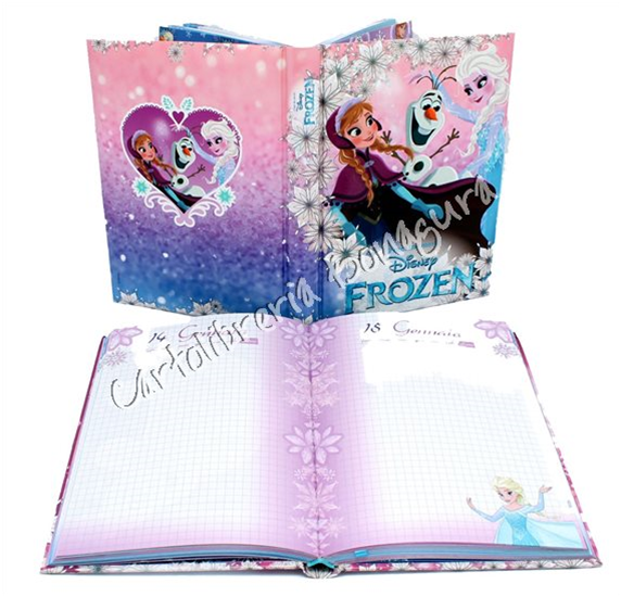 Diario Standard 10M Elsa Anna e Olaf Love Glows Frozen by Seven