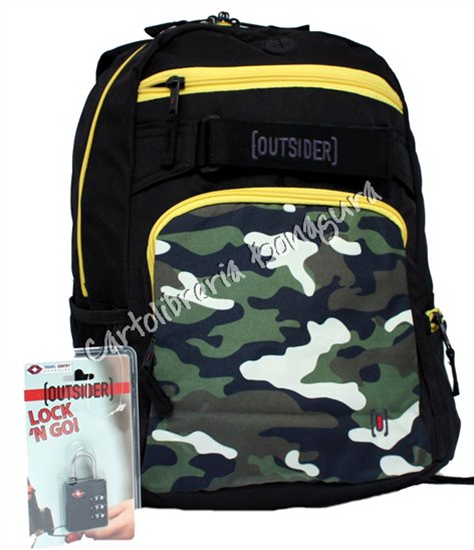 Zaino Americano C/Lucchetto Camouflage Original Outsider