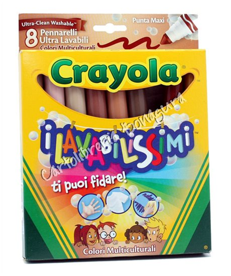 Pennarelli Punta Maxi 8pz Multiculturali I Lavabilissimi Crayola