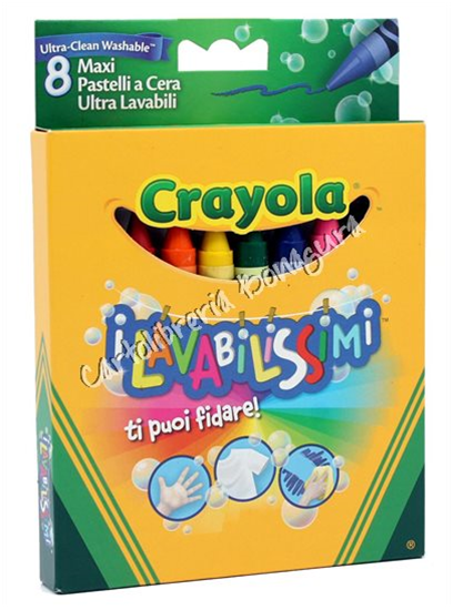 Pastelli Maxi a Cera 8pz I Lavabilissimi Crayola