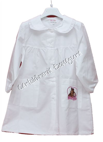 Grembiule Asilo Bianco Taglia 45 Masha e Orso