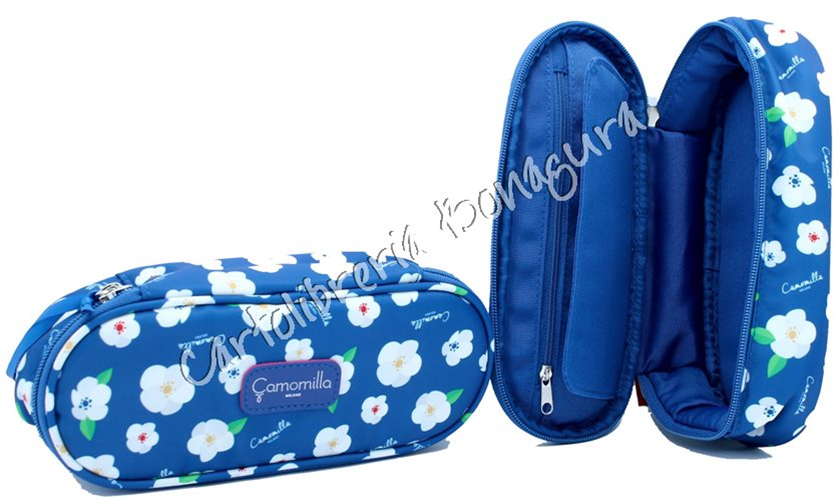 Astuccio Ovale Blu Flowers Camomilla