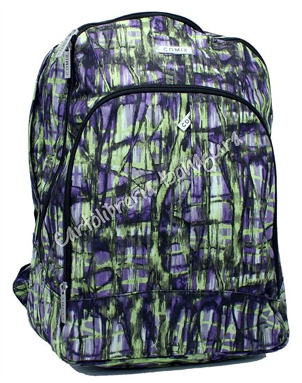 Zaino Organizzato Viola/Verde Allover Comix