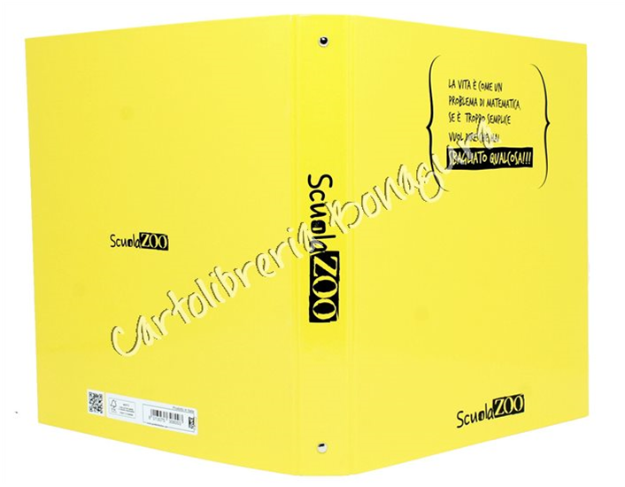 Copertina Ad Anelli Giallo Scuola Zoo