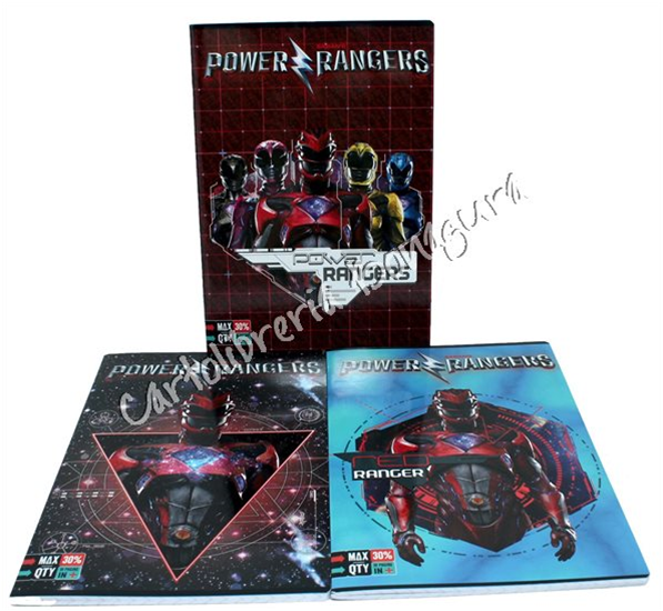 Quad. Maxi Rig. C - Righe con margine Per 4-5 elem. medie e superiori Power Rangers