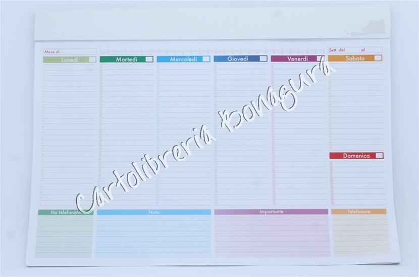 Planning Settimanale da Tavolo Non Datato 43x31
