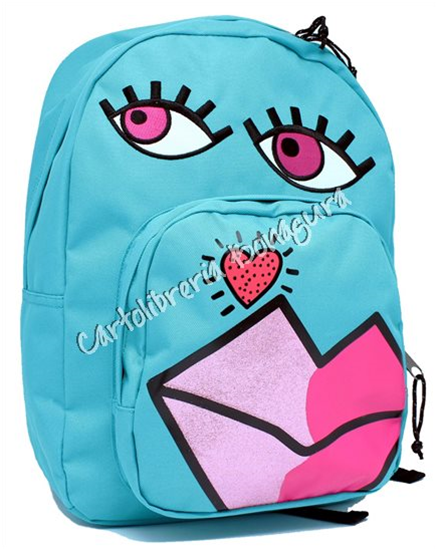 Zaino Americano Ollie Face Petrolum Blue Plain Color Invicta
