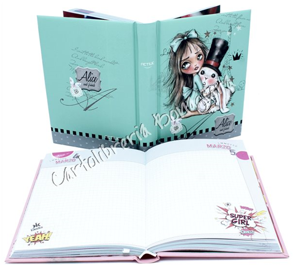 Diario Pocket 12M Verde Alice