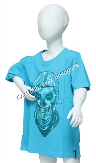 T-Shirt Manica Corta 10 Anni 140 cm. Celeste Fortnite