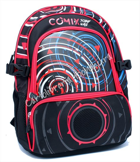 Zaino Organizzato Nero/Rosso Groove Sound Wave Comix