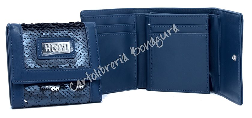 Portafogli Paillettes Blu Hoy