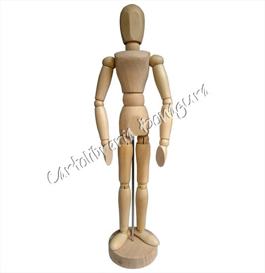 Manichino Legno C/Base Donna 31cm