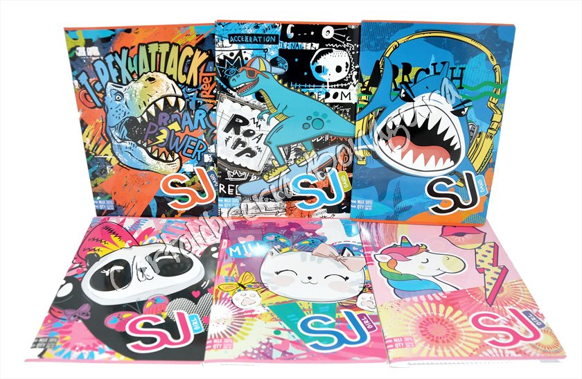 Quad. Maxi Rig. B - Righe per 3 elementare Animali da SJ Seven