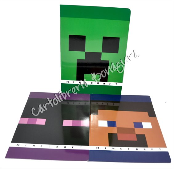 Quad. Maxi Rig. Q - Quadretti con margine Per 3-4-5 elem. medie e superiori Character Minecraft