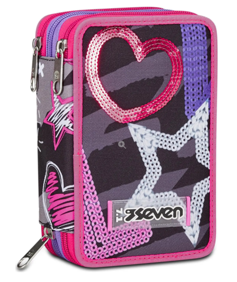 Astuccio 3 zip Draft Heart Girl Seven