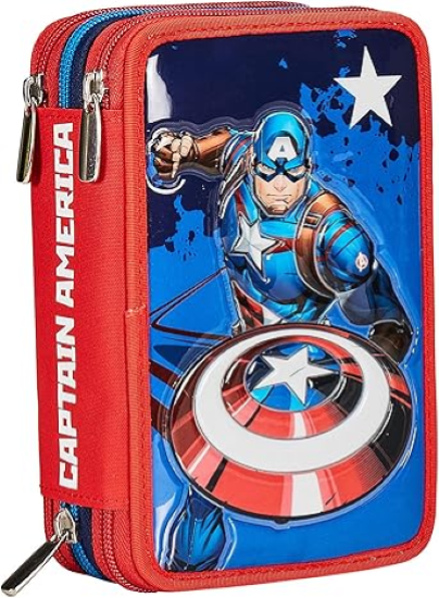 Astuccio 3 zip Legendary Avenger Capitan America