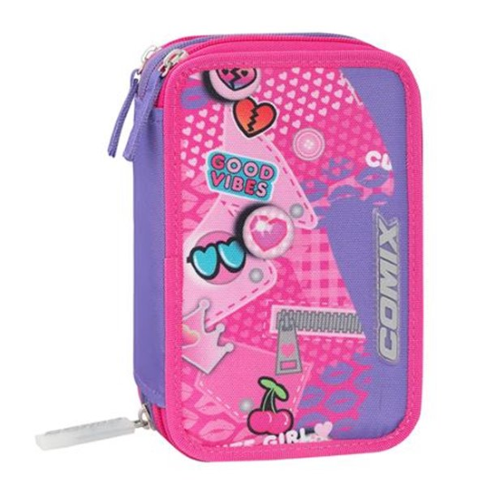 Astuccio 3 Zip Pins Girl Wave Comix
