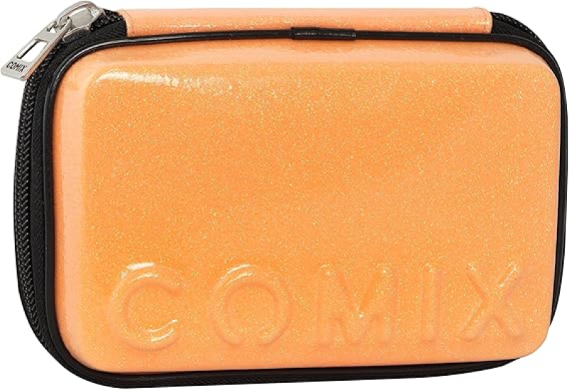 Astuccio Rigido Maxi Zip Arancione Glitter Comix
