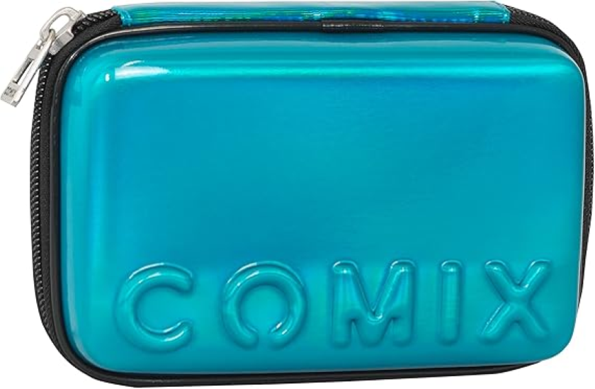 Astuccio Rigido Maxi Zip Turchese Glitter Comix