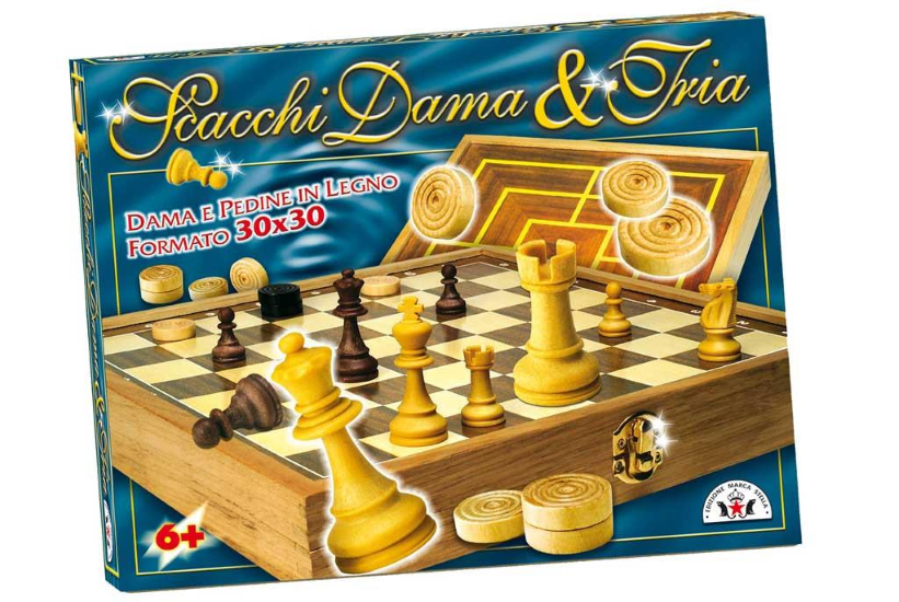 Scacchi Dama e Tria Edizione Marca Stella