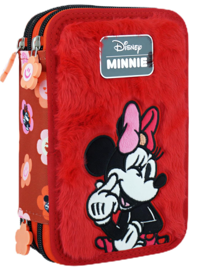 Astuccio 3 Zip Rosso Minnie