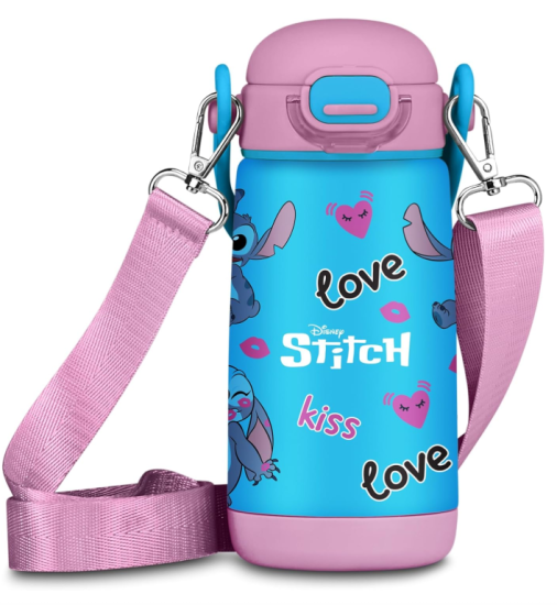 Borraccia Termica C/Cannuccia 400ml C/Tracolla Lilo & Stitch