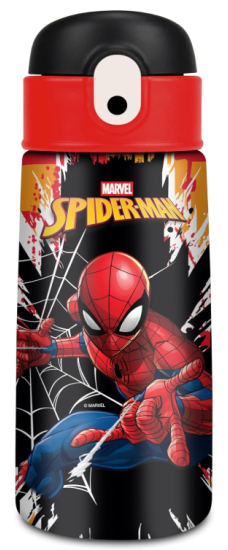 Borraccia Termica C/Cannuccia 460ml Spiderman