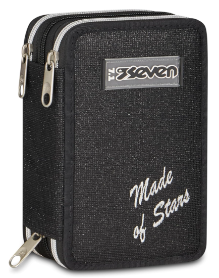 Astuccio 3 zip Nero Made of Stars Seven