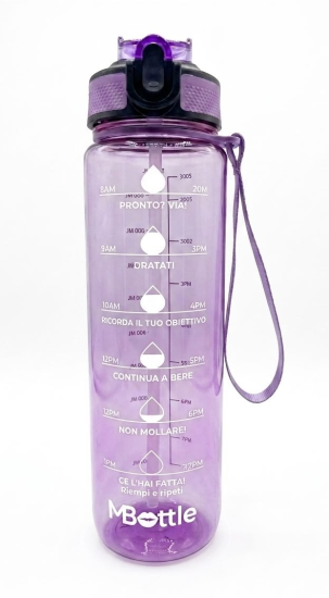 Borraccia 1000 ml Viola Motivazionale Mille Baci
