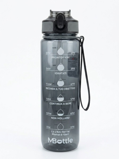 Borraccia 1000 ml Nera Motivazionale Mille Baci
