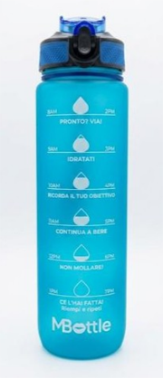 Borraccia 1000 ml Opaca Blu Motivazionale Mille Baci