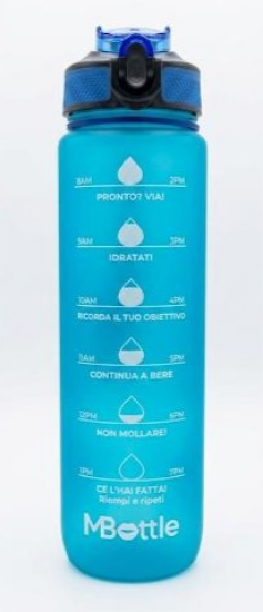 Borraccia 1000 ml Opaca Blu Motivazionale Mille Baci