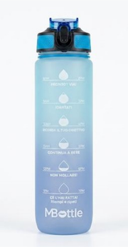 Borraccia 1000 ml Opaca Celeste/Lilla Motivazionale Mille Baci