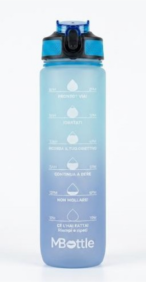 Borraccia 1000 ml Opaca Celeste/Lilla Motivazionale Mille Baci