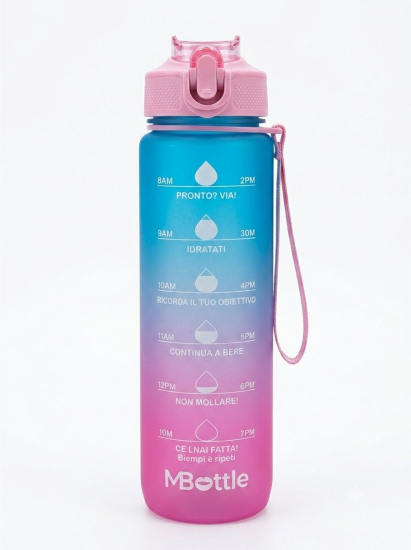 Borraccia 1000 ml Opaca Blu/Rosa Motivazionale Mille Baci