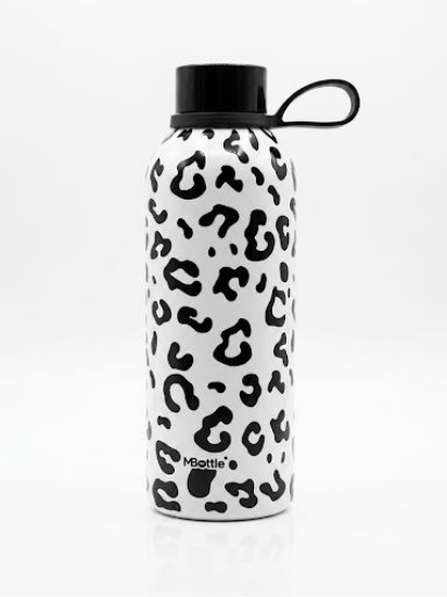 Borraccia Acciaio 500ml Bianca/Nera Maculata Mille Baci