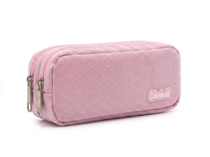 Bustina 2 Zip Rosa Glitter Colourbook