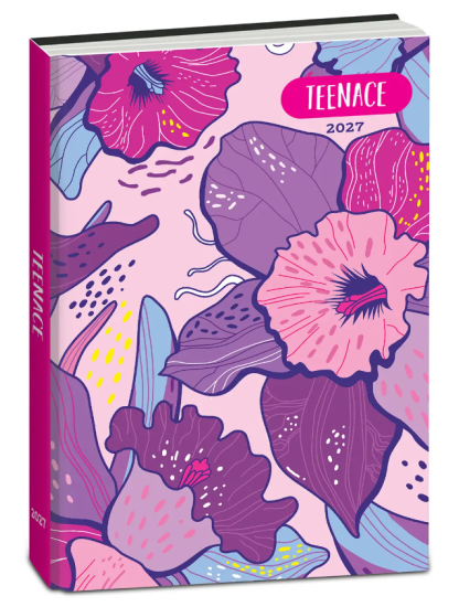 Diario Pocket 16M Fiori Rosa Teenace