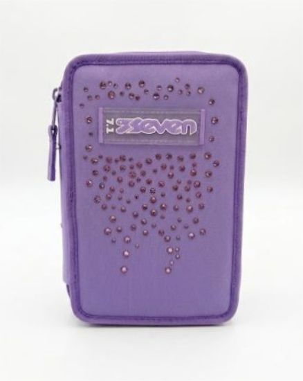 Astuccio 3 zip Viola Glitzcute Seven