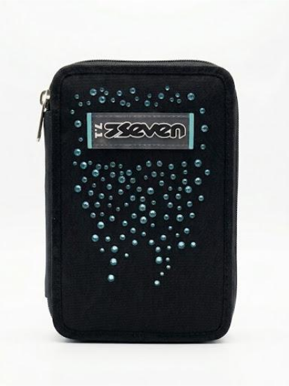 Astuccio 3 zip Nero/Azzurro Glitzcute Seven