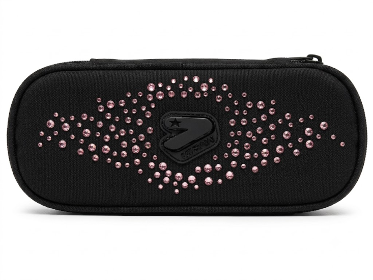 Bustina Round Plus Nera/Rosa Glitzycute Seven