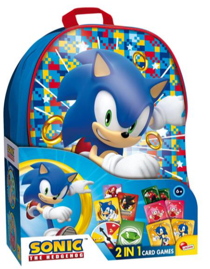 Zainetto Sonic 2 In 1 Card Games In A Backpack Lisciani