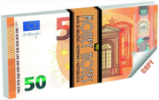 Blocco Notes 100x182 mm Banconota Copy 50 Euro (70 Fogli)