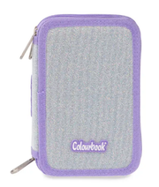Astuccio 3 Zip Glitter Lilla Colourbook