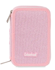 Astuccio 3 Zip Glitter Rosa Colourbook