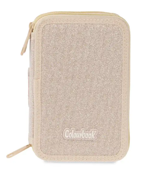 Astuccio 3 Zip Glitter Oro Colourbook